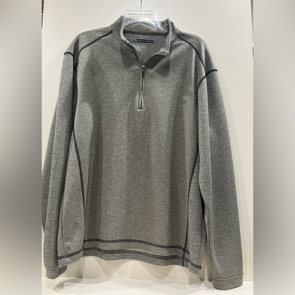 Men's Gray Quarter-Zip Sweater Medium